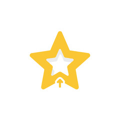 Fototapeta premium Gold Star with Inner White Star and Arrow