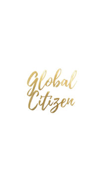 Elegant 'Global Citizen' Text in Gold Script