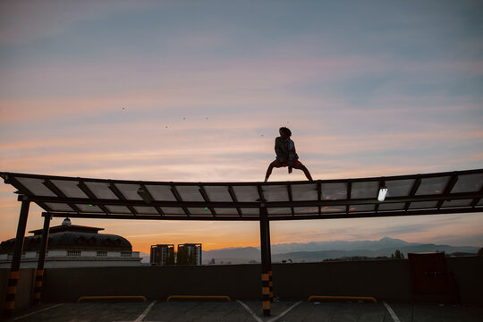 Young male on rooftop