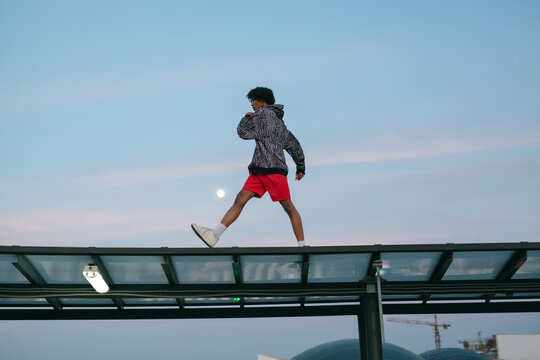 Young male on rooftop