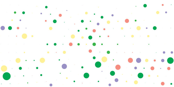 Abstract colorful polka dot background, vibrant vector pattern with scattered circles of various sizes, creative minimalist design for nursery, kids wallpaper, and party decor