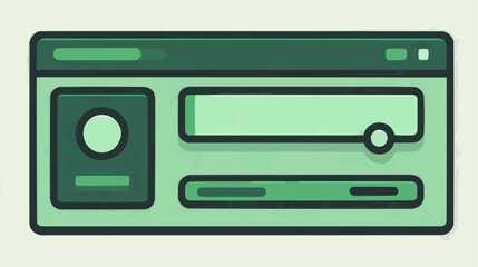 Obraz premium Flat vector illustration of a clean minimalist user interface window with sliders, suitable for web design, app development, or technology presentations.