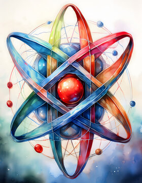 Vibrant Atomic Structure with Intertwining Orbital Paths