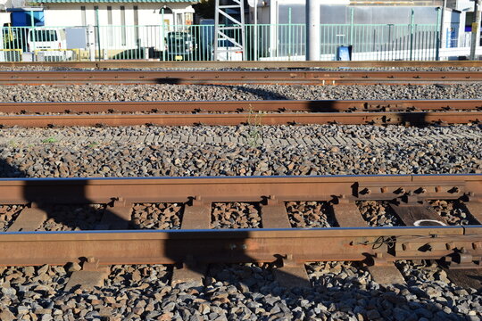 常磐線の鉄道線路 茨城県