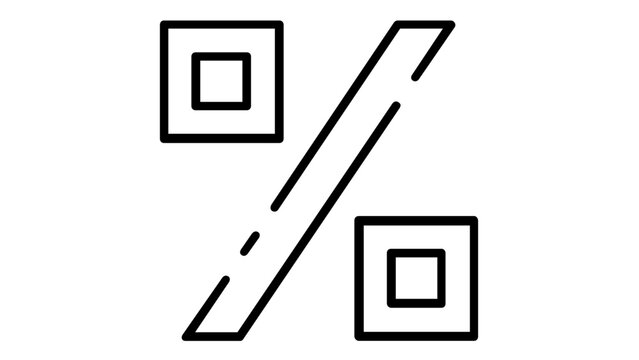 Minimalist Percentage Sign Vector Icon Illustration, Modern Geometric Math Symbol for Finance, Business, and Discount Calculations, Scalable Flat Line Art Design for Web and Print Projects