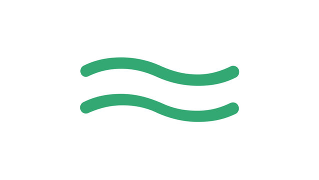 Green Gradient Approximately Equal To Mathematical Symbol Vector Icon Illustration, Minimalist Wavy Lines Graphic Design Element for Science, Math, and Education Projects, Scalable AI-Generated Art