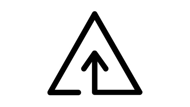 Minimalist square root line icon vector illustration featuring a radical symbol with an integrated upward arrow. Scalable flat design for mathematics, education, science, and logic concepts.