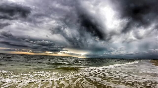 storm clouds over the sea