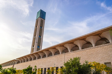 Fototapeta premium Great Mosque of Algiers, the Grand Mosque of Algeria, Alger the capital city of Algeria, North Africa, city centre of Algiers, the capital of Algeria, Landscape of Algiers city. مسجد الجزائر الأعظم