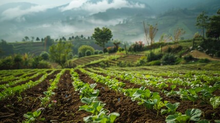 Obraz premium Capturing practices for sustainable and environmentally friendly farming techniques
