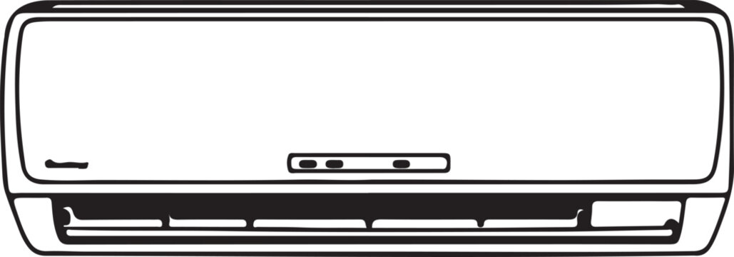 Modern wall-mounted air conditioning unit in a minimalist room Vector, illustration