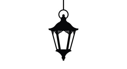 Elegant hanging lantern design a striking black shape silhouette © Nazrul