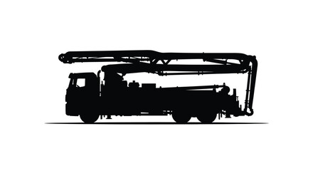 Concrete pump truck in stark contrast a dramatic silhouette © Nazrul