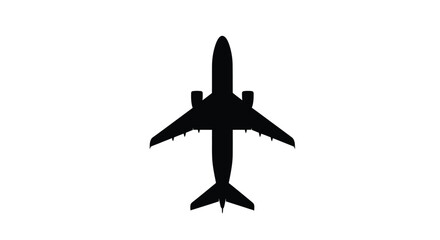 Overhead view of a commercial airplane distinctly shown as a silhouette © Nazrul