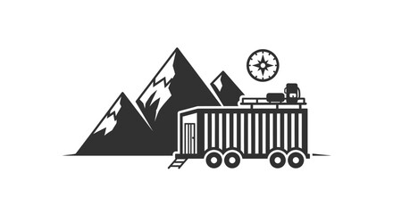 Fototapeta premium Black and white mining truck vehicle.