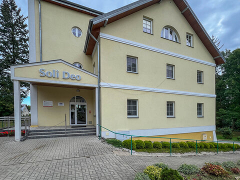 Zulow, Poland, September 23, 2025: The Soli Deo building, associated with the stay of Servant of God Cardinal Wyszyński, at the Nursing and Rehabilitation Facility for Blind Women in Zułow