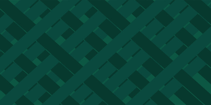 Dark Abstract Green Argyle Vector Pattern. Christmas Background. Golf Textile Print. Green Diamonds with Gold Accent Lines simple