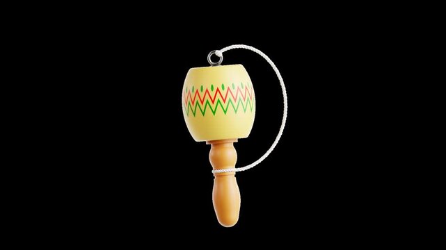 Colorful Mexican Balero Toy with String