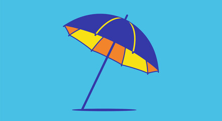 Obraz premium Colorful Beach Umbrella on Sand.