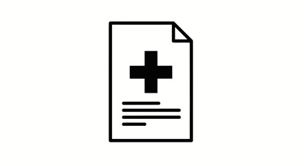 Fototapeta premium Medical document icon with cross symbol healthcare and medical concept