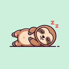 Fototapeta premium Cute Sloth Sleeping Peacefully on its Back.