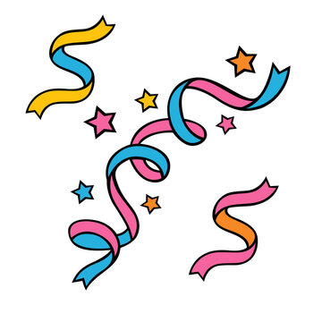 vector illustration of an birthday colorful ribbons
