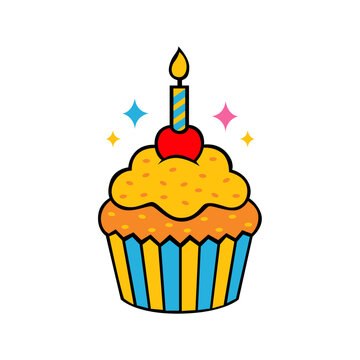 birthday cupcake with candle