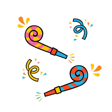 vector illustration of colorful Birthday Trumpet