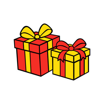 gift boxes isolated on white