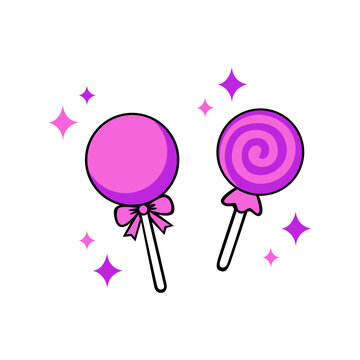 pink lollipop on a white background