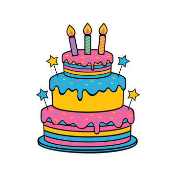 birthday cake with candles