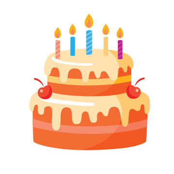 birthday cake isolated on white background