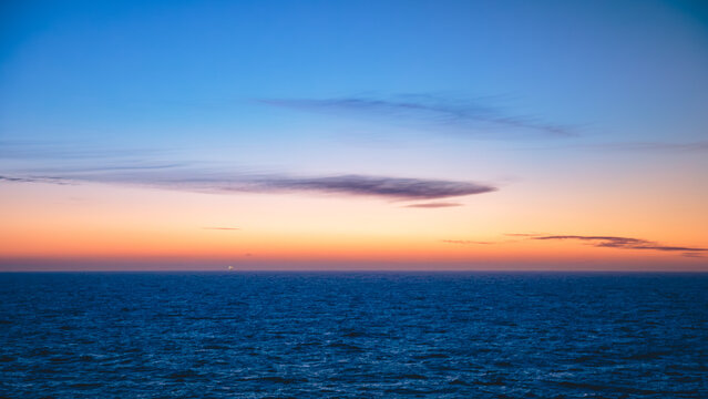 Blue Hour and Sunrise over the North Sea from a passenger ship. April 4th 2026. 