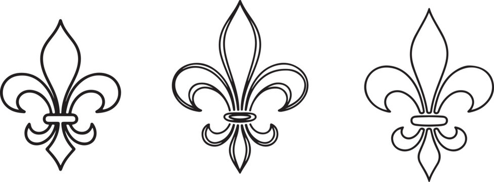 Continuous line drawing of a fleur-de-lis symbol. Minimalist illustration representing royalty, heritage, French culture, elegance, and classic.one line drawing vector illustration