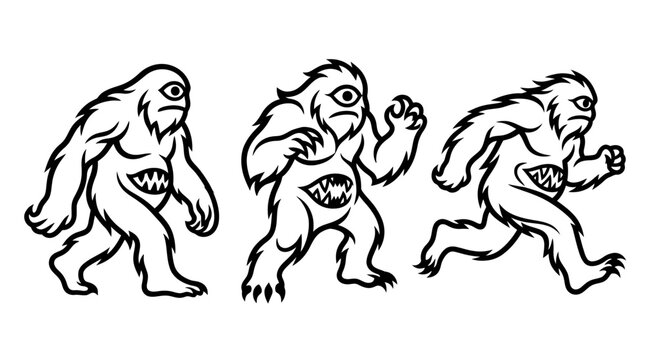 Cyclops Bigfoot Creatures Walking and Running