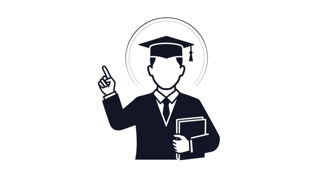 Graduated student in academic attire.