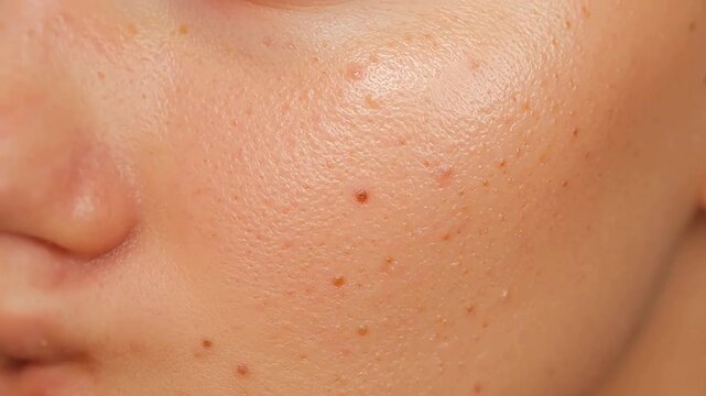 Closeup of skin with blemishes
