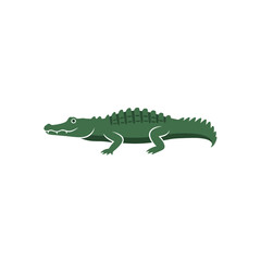 Fototapeta premium A Simple Green Alligator Icon - Vector Graphic Representation of a Reptile