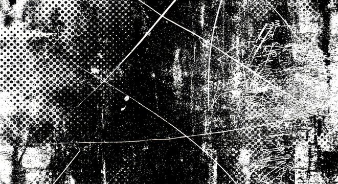 Abstract Black and White Grunge Texture with Lines.