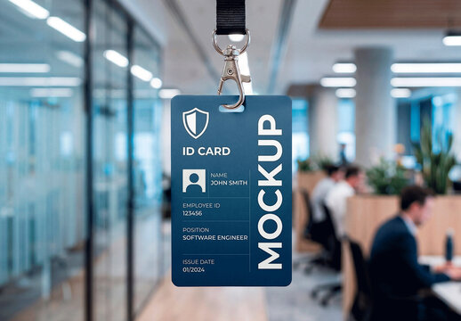 Vertical Id Card Mockup