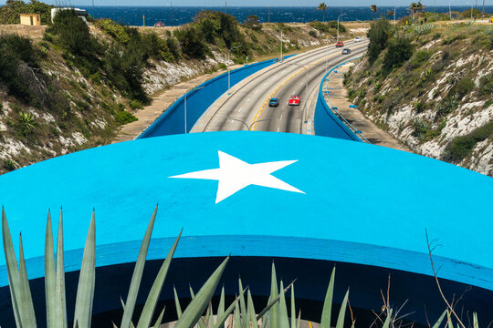 Cuba, Havana.  Eastern entry to the Havana Tunnel, connecting central Havana to the Habana del Este area under Havana Bay.