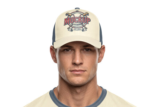 Cap Mockup Fitted Cap In Athletic Man