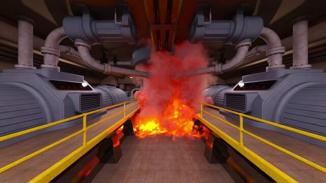 作業通路　3DCGレンダリング
