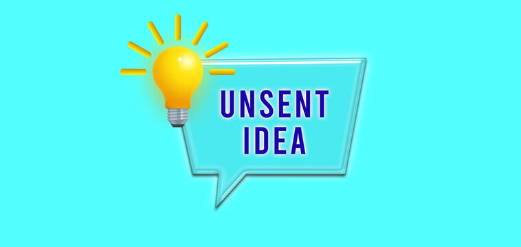 Unsent Idea Concept With Light Bulb And Empty Speech Bubble, Silent Communication Visual
