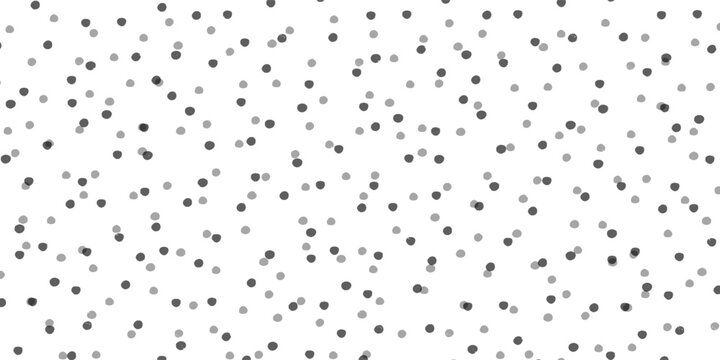 Seamless polka dot pattern. Vector pattern with black circles on white background.