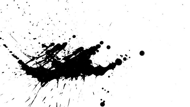 Diagonal Ink Splash Video Overlay - Calligraphy Brush Splatter Footage Powerful Ink Burst Effect for Action Promo Game Skill FX Hardstyle Music MV Short Video Impact Transition 