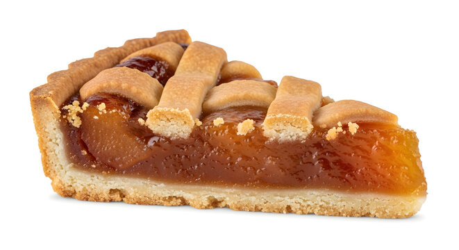Isolated single slice of pasta frola