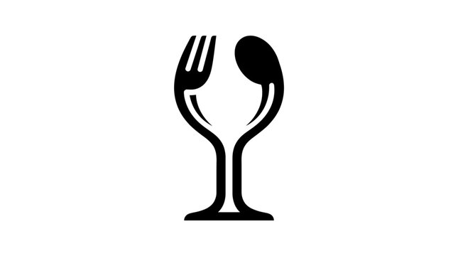 Abstract cutlery design silhouette