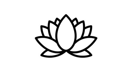 Obraz premium Minimalist Lotus Flower Line Art Vector Illustration