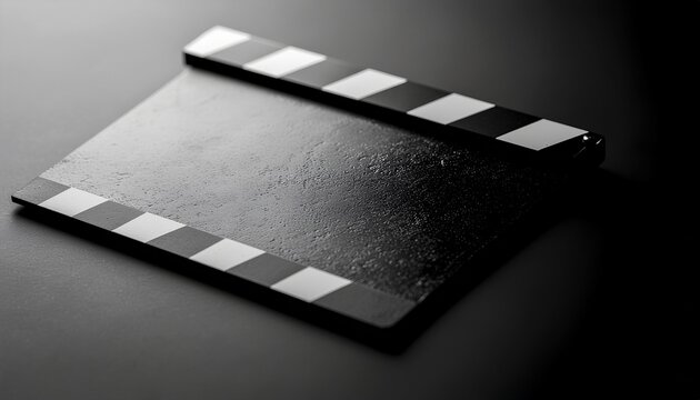 Cinematic Blank Movie Clapperboard on Dark Background